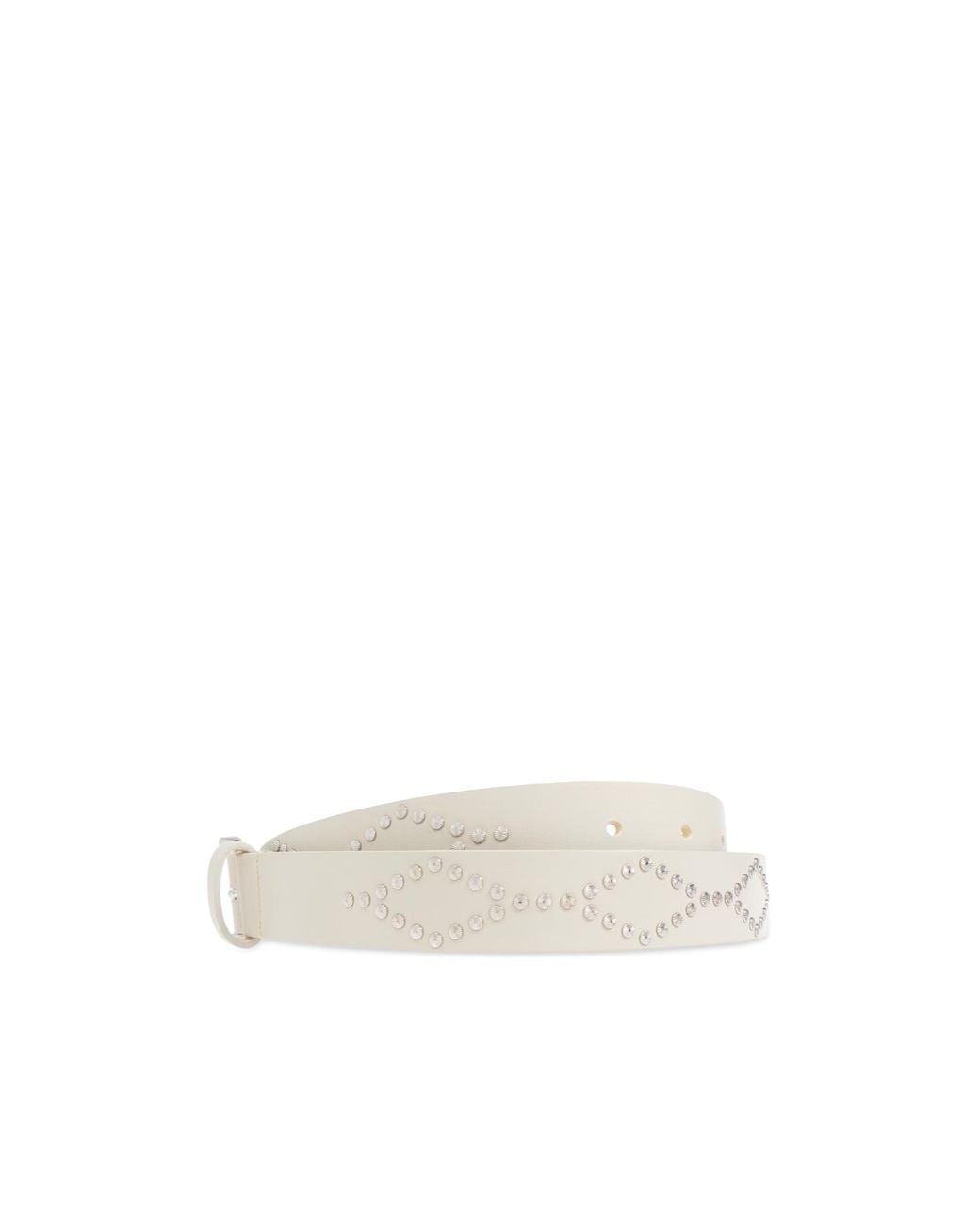 Isabel Marant White Studded Buckle Belt