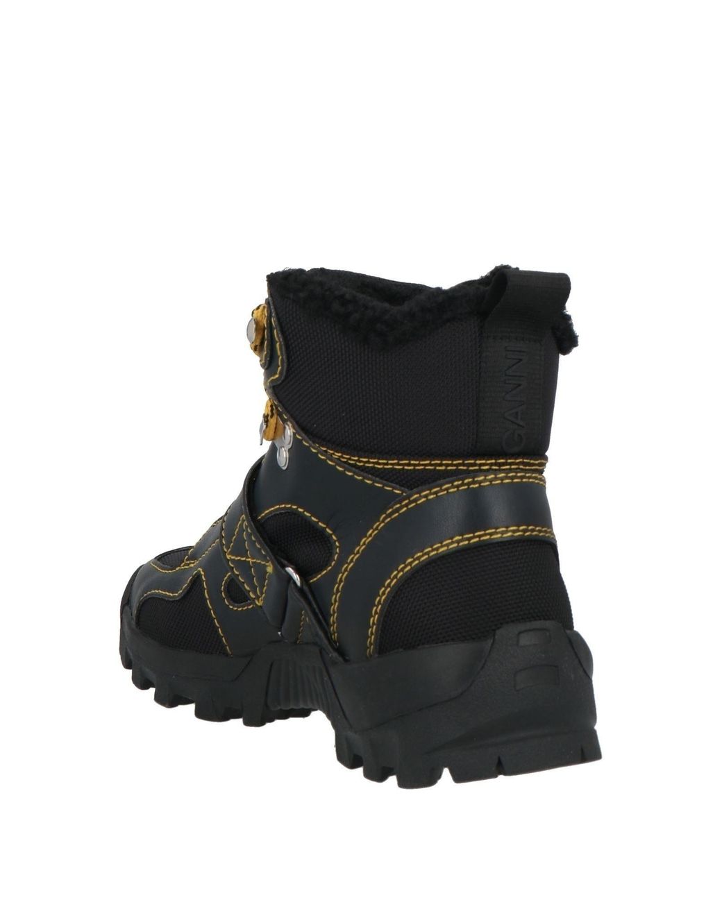 Ganni Black Minimalist Hiking Boots