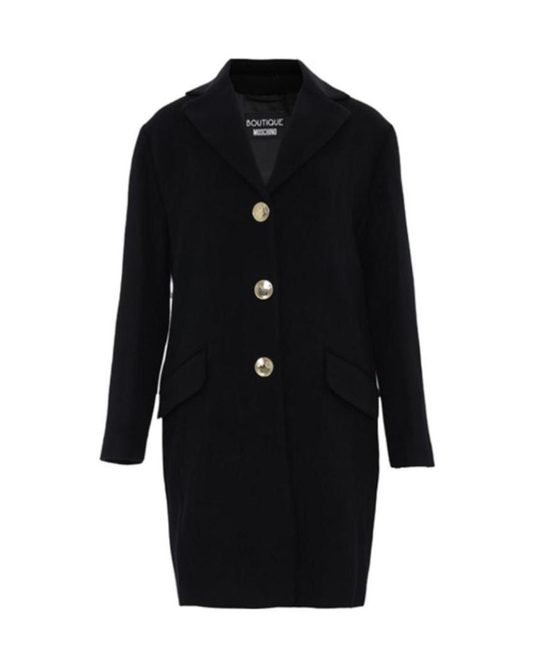 Moschino Black Single-Breasted Coat