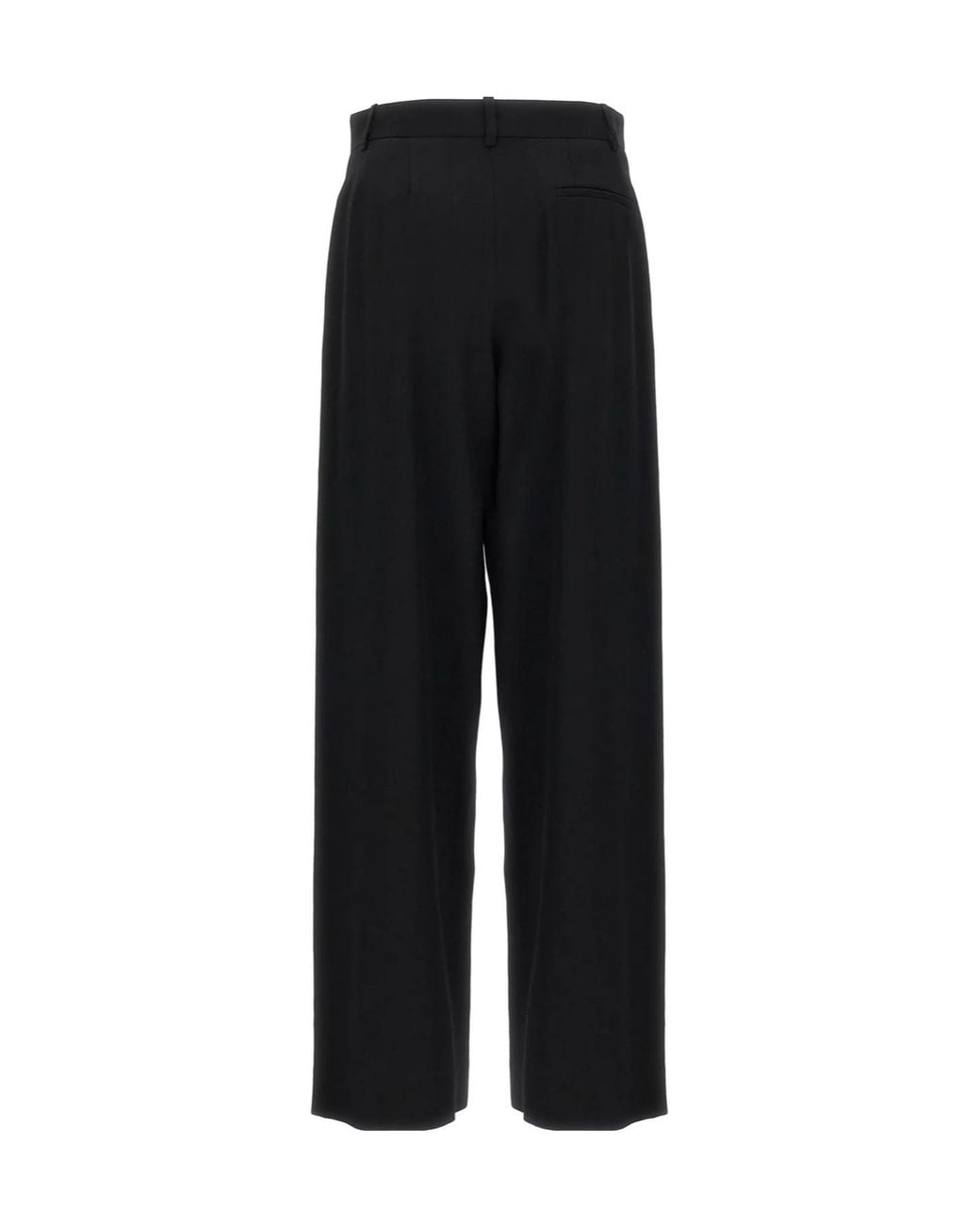 The Row Black Straight-Leg Pleat-Detailed Pants