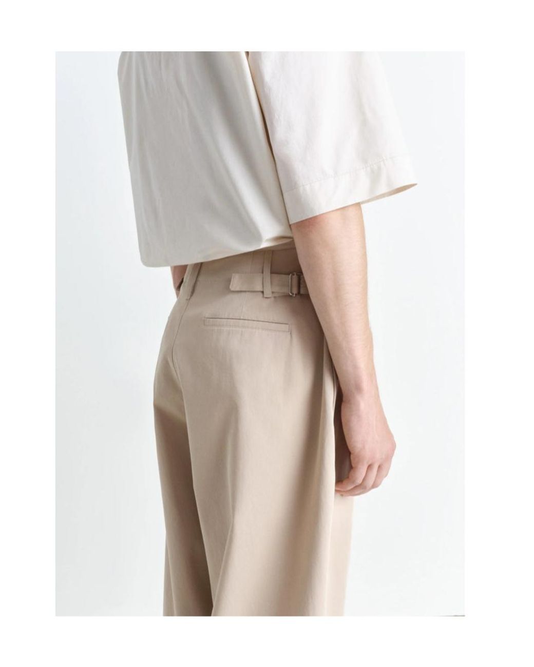 Lemaire White Pleated Palazzo Pants for men