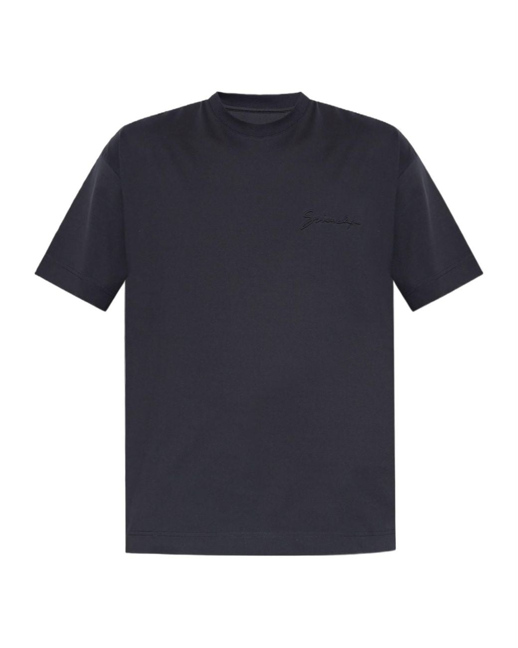 Givenchy Blue Logo Embossed Crewneck T-Shirt for men