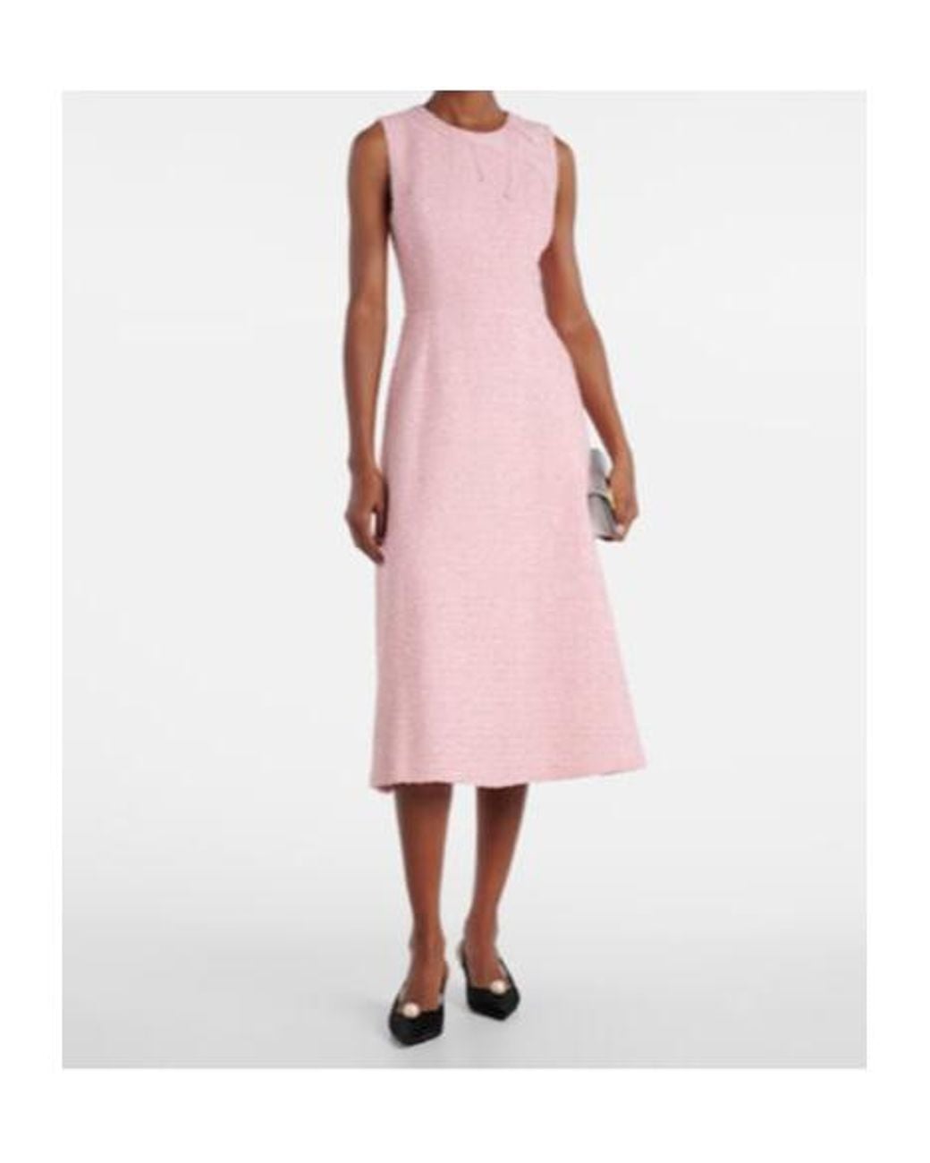 Carolina Herrera Pink Bow-Detail Midi Dress