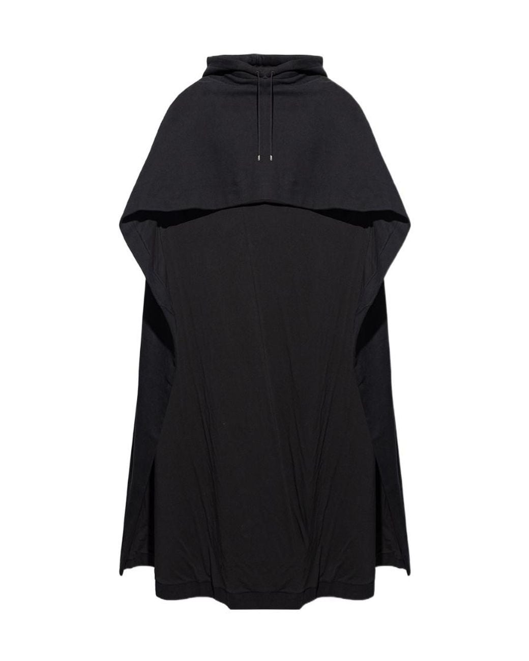 Saint Laurent Black Drawstring Hooded Cape for men