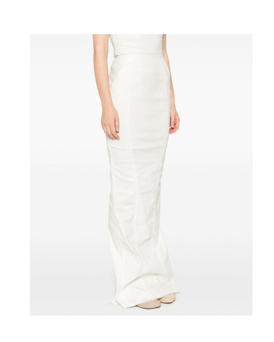 Entire studios White Channel Denim Skirt