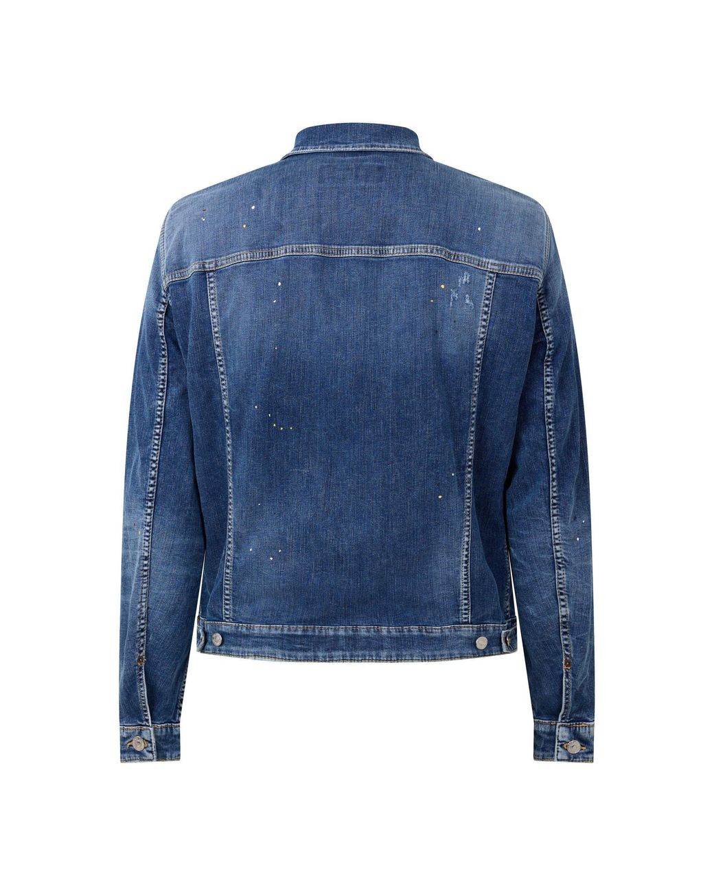DSquared² Blue Ripped Splatter Print Denim Jacket for men