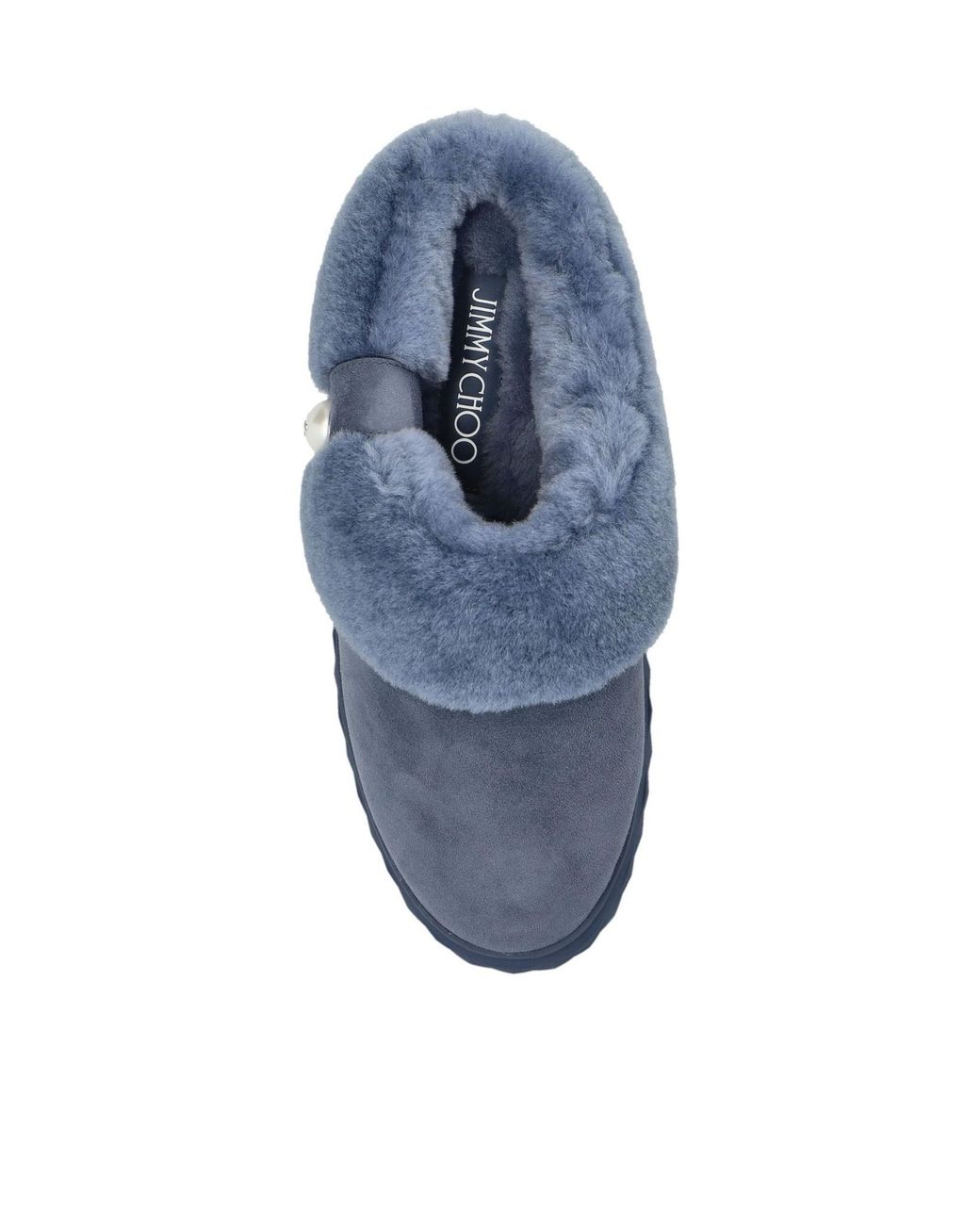 Jimmy Choo Blue Diamond Maxi Shearling Mules