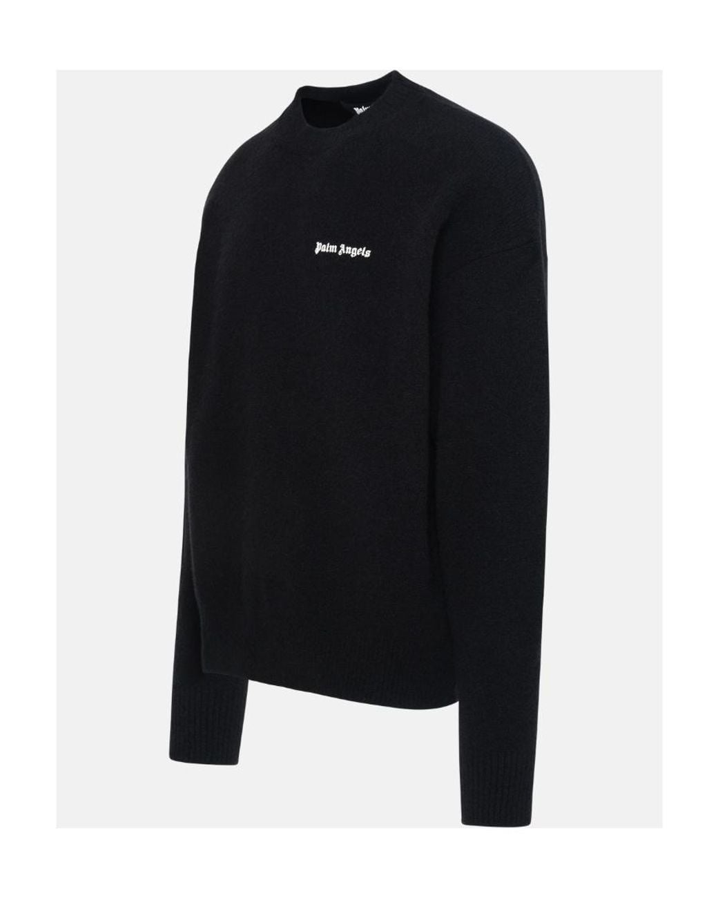 Palm Angels Black Logo Embroidered Knitted Jumper for men