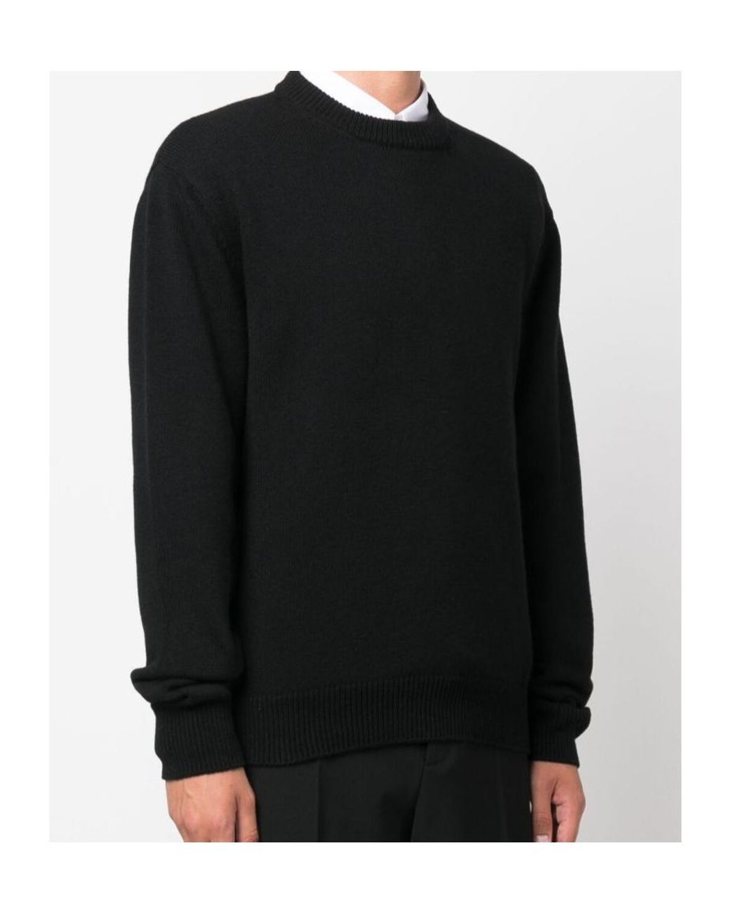 Jil Sander Black Crew-Neck Knitted Jumper for men