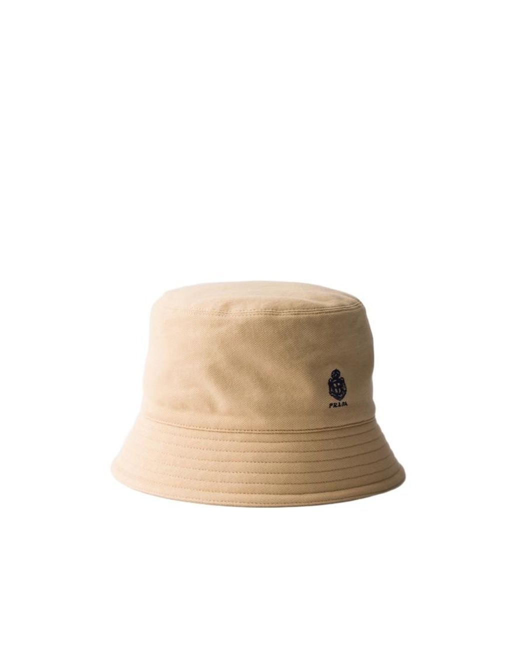 Prada Natural Old Piqué Bucket Hat for men