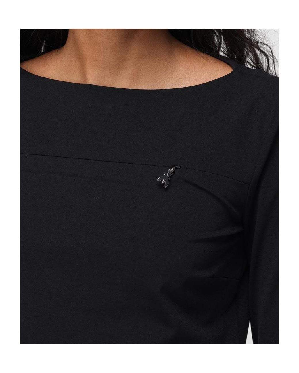Patrizia Pepe Black Keyhole-Neckline Zip-Cuff Dress
