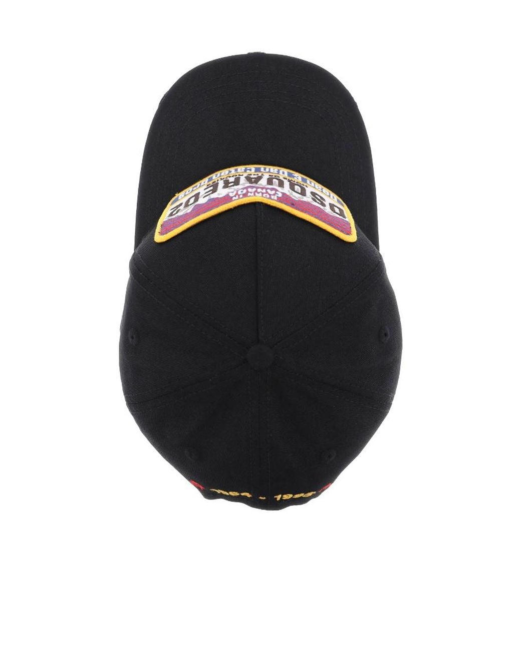DSquared² Black Logo Patch Curved Peak Cap for men