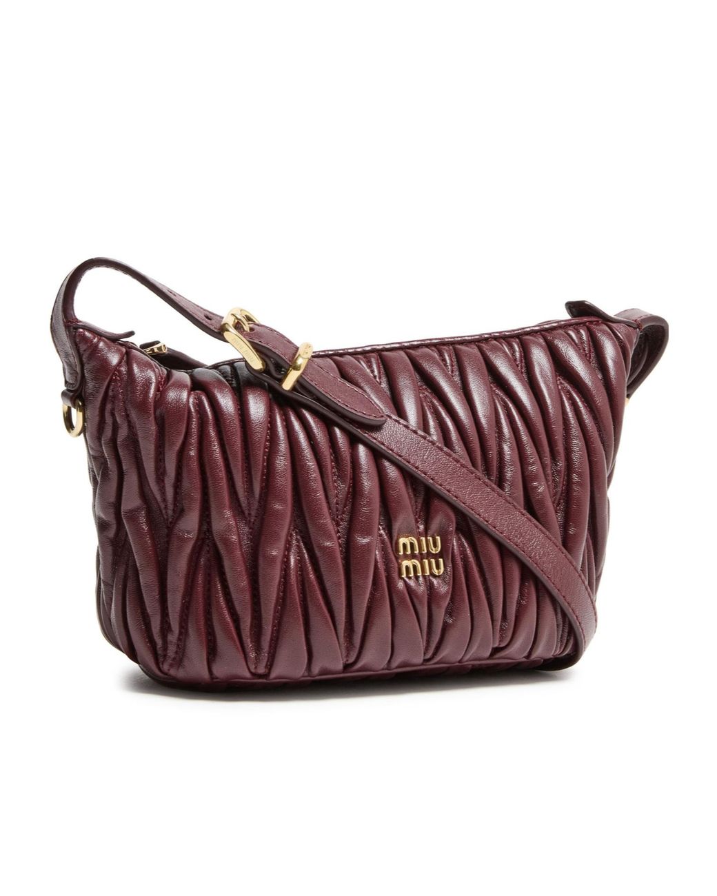 Miu Miu Purple Quilted Logo Shoulder Bag