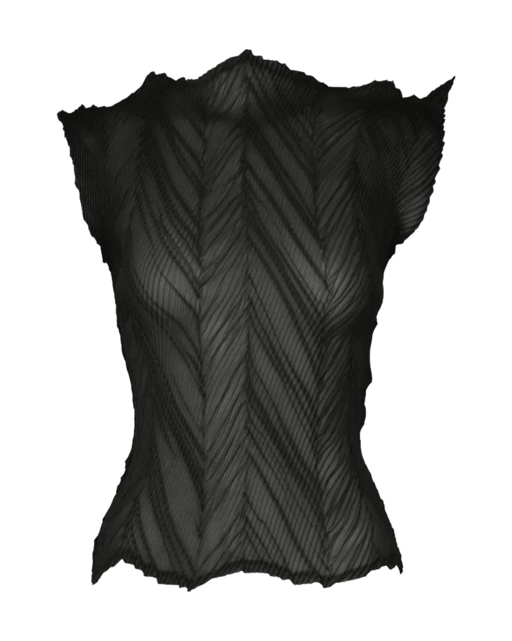 Issey Miyake Black Pleated T-Shirt