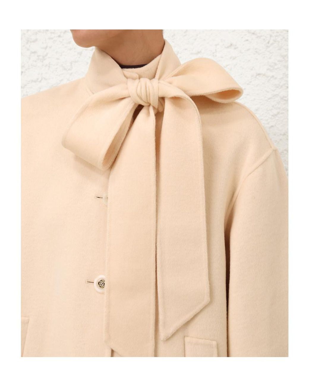 Zimmermann Natural Valiant Pussybow Coat