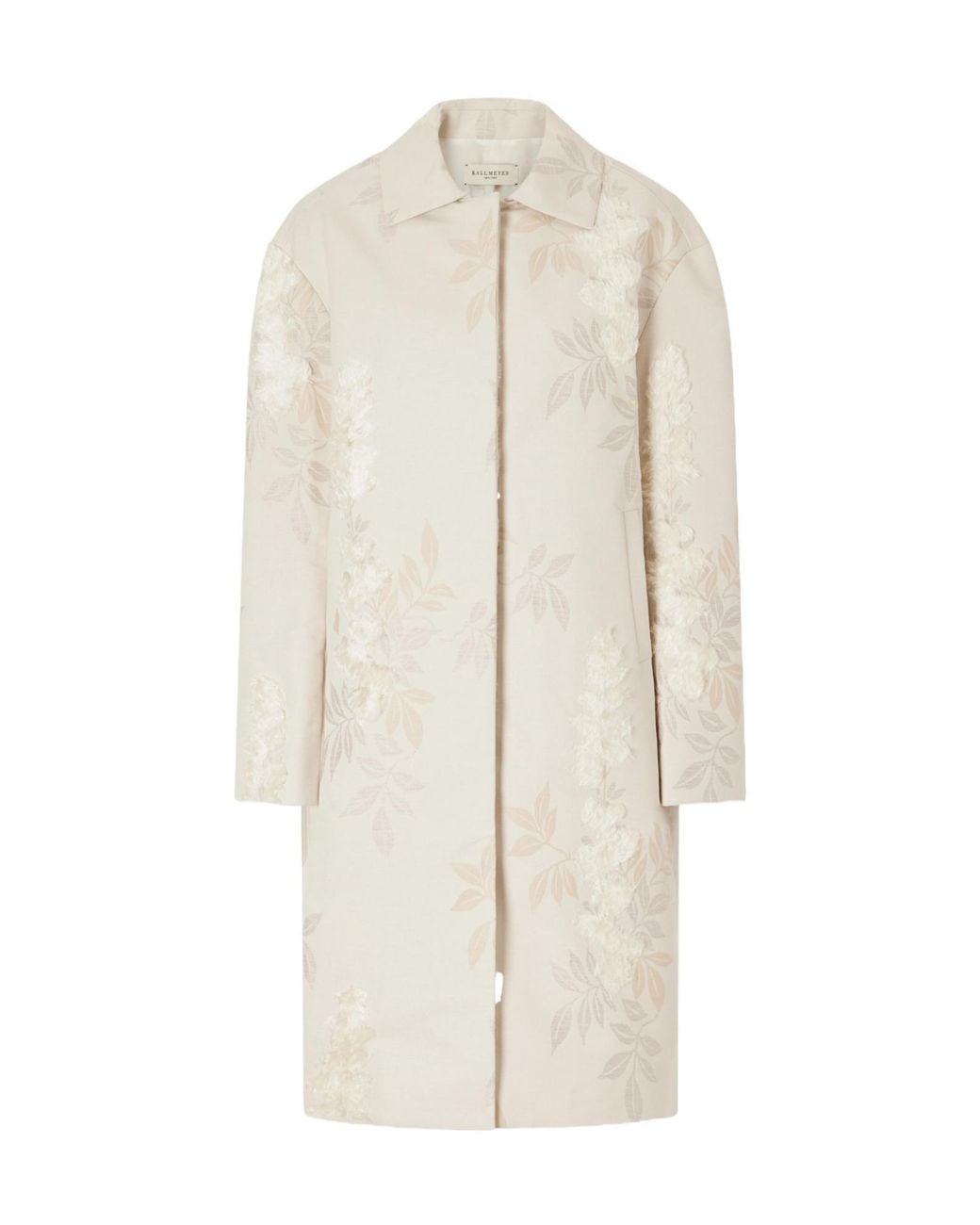 Kallmeyer White Floral-Jacquard Coat
