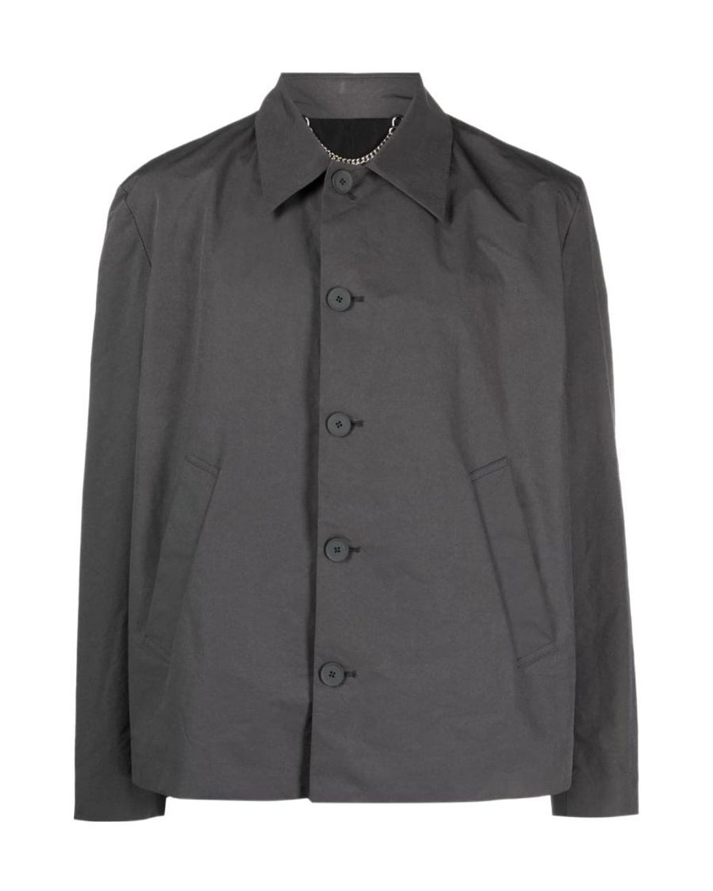 Craig Green Gray Pointed-Collar Shirt Jacket for men