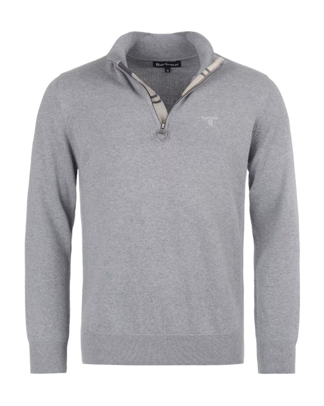 Barbour Gray Half-Zip Jumper for men