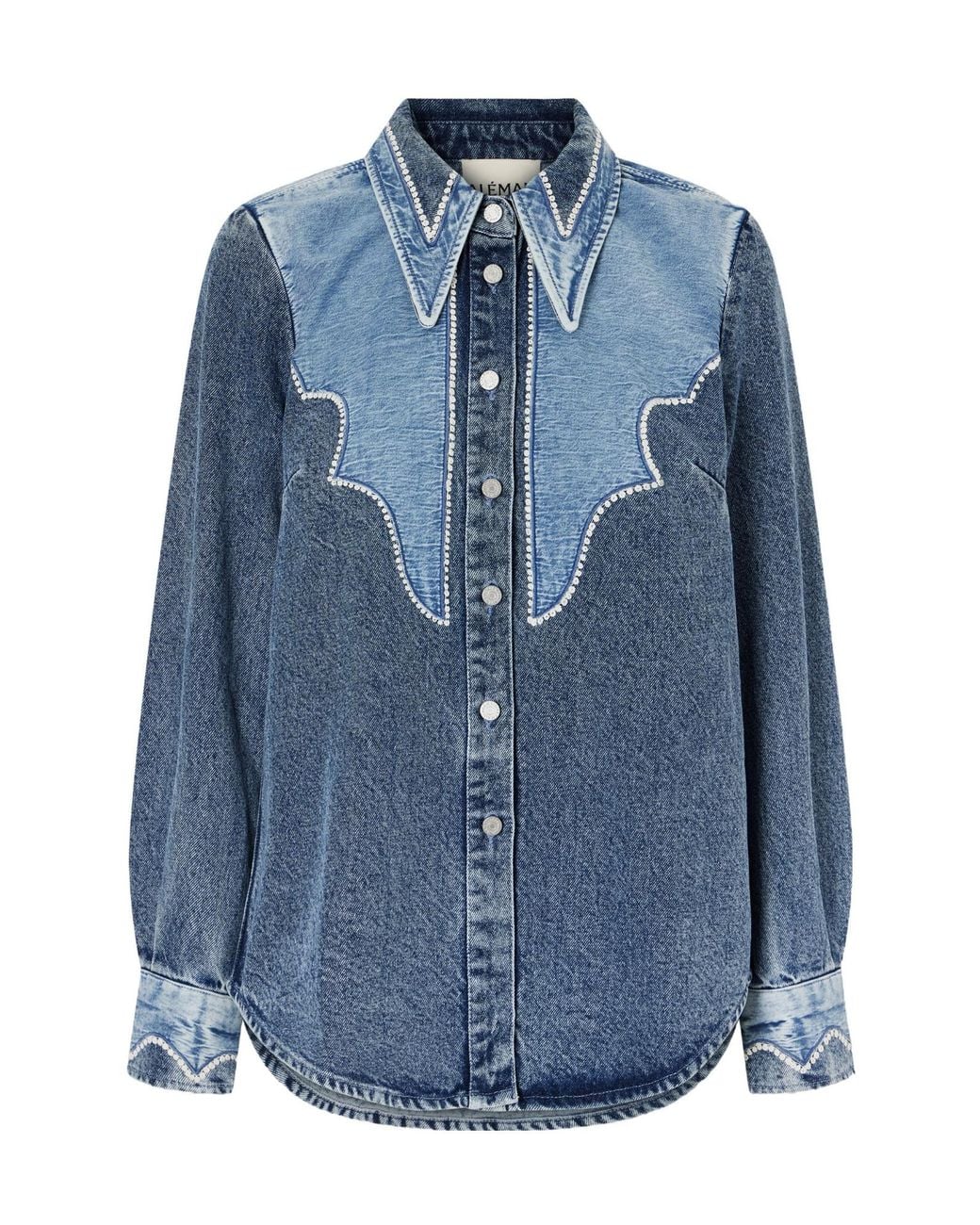 ALÉMAIS Blue Jesse Embroidered Denim Shirt