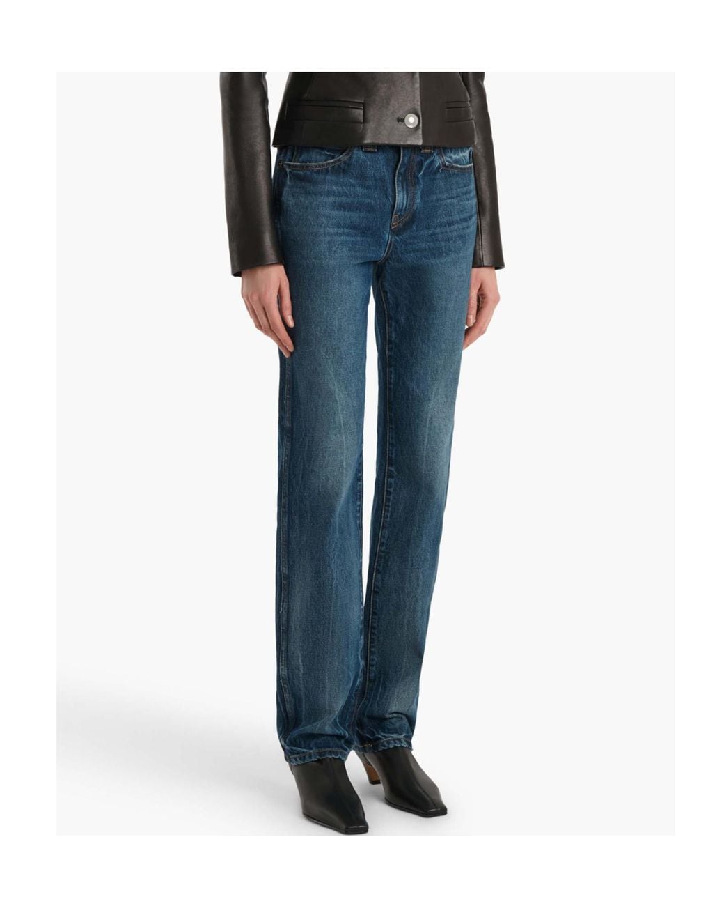 Khaite Blue Farley Straight-Leg Jeans