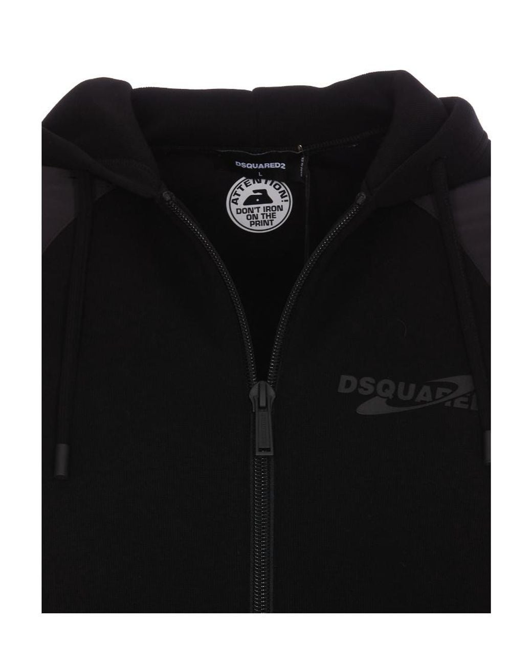 DSquared² Black Logo Printed Hooded Jacket for men