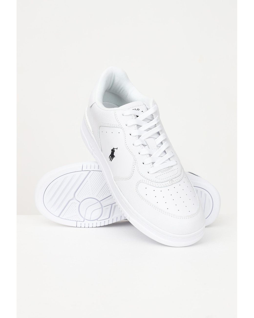 Polo Ralph Lauren White Masters Court Low-Top Sneakers for men