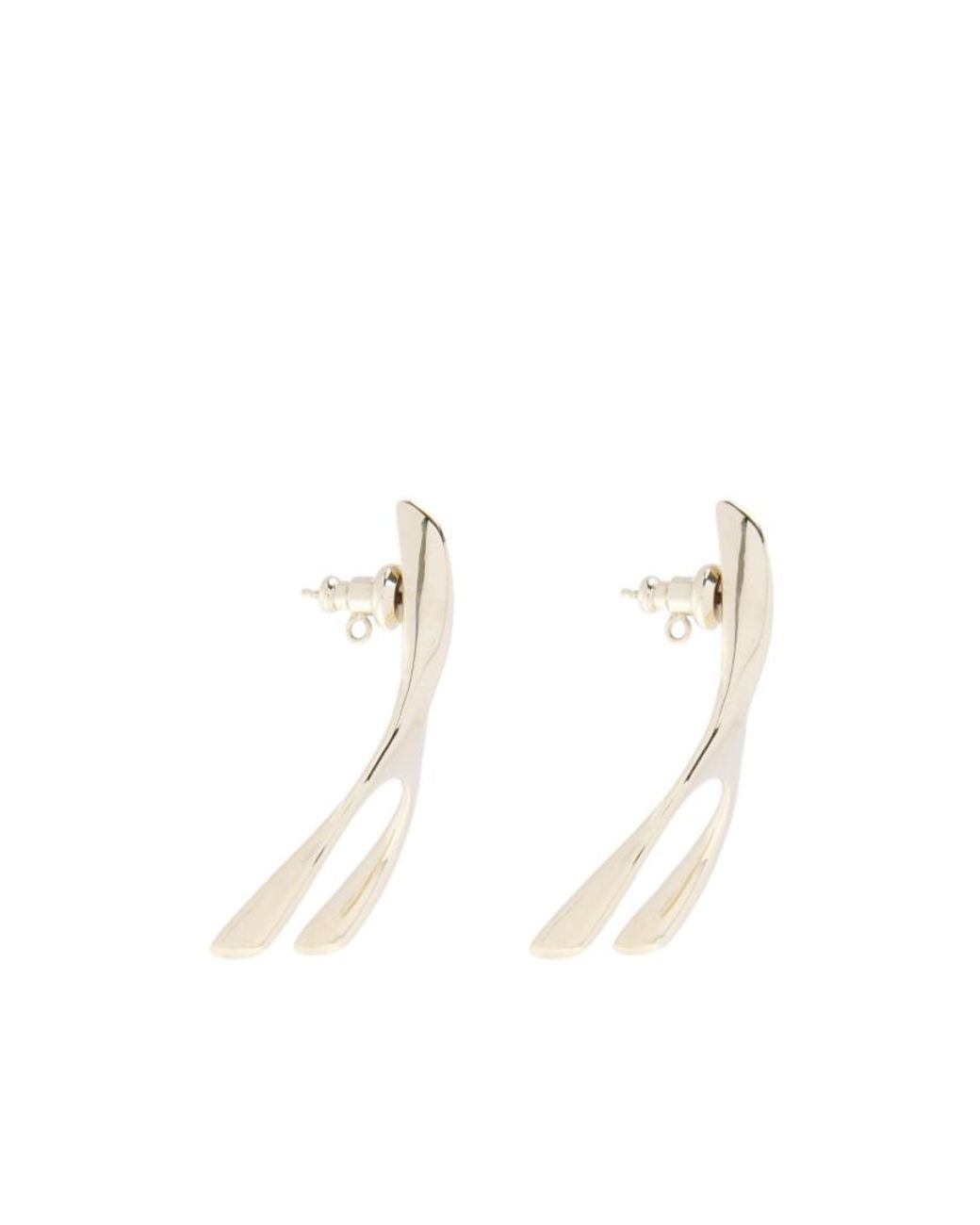 McQueen White Chain Pendant Earrings