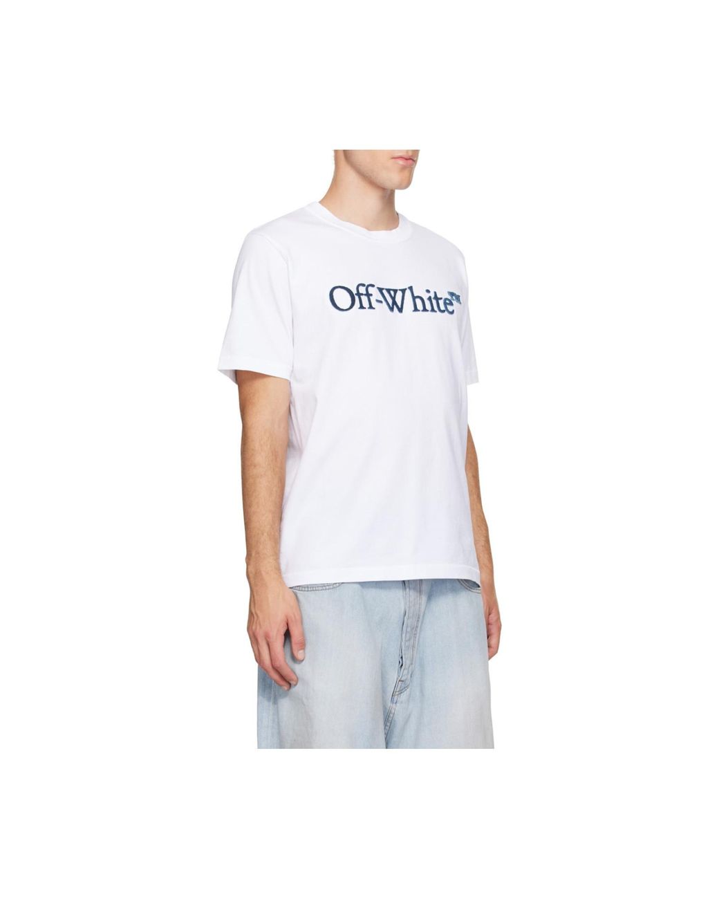 Off-White c/o Virgil Abloh White Logo Printed Crewneck T-Shirt for men