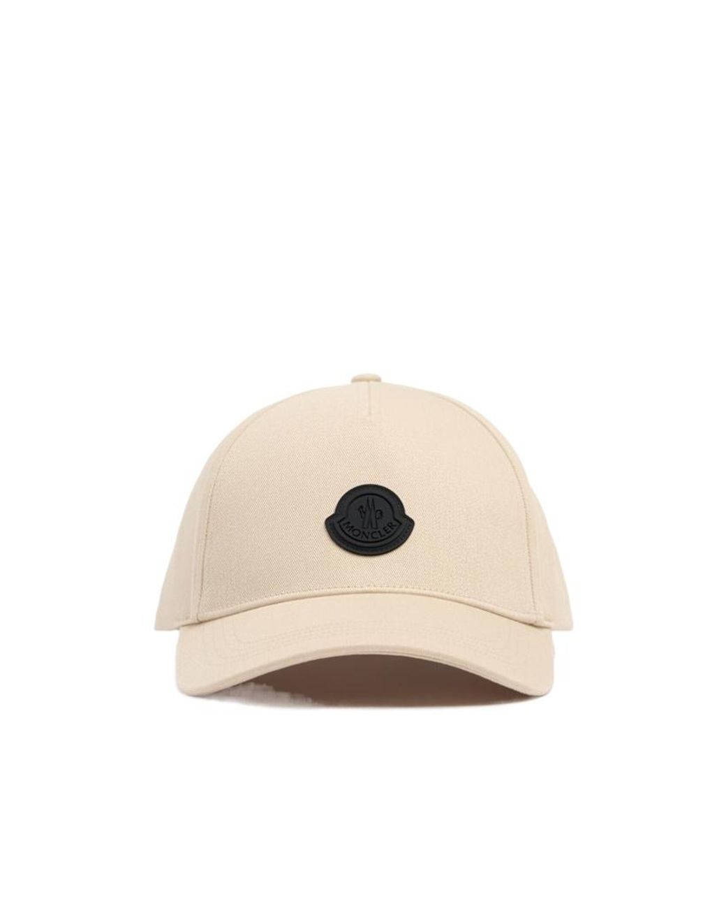 Moncler White Logo Cotton Gabardine Baseball Cap for men
