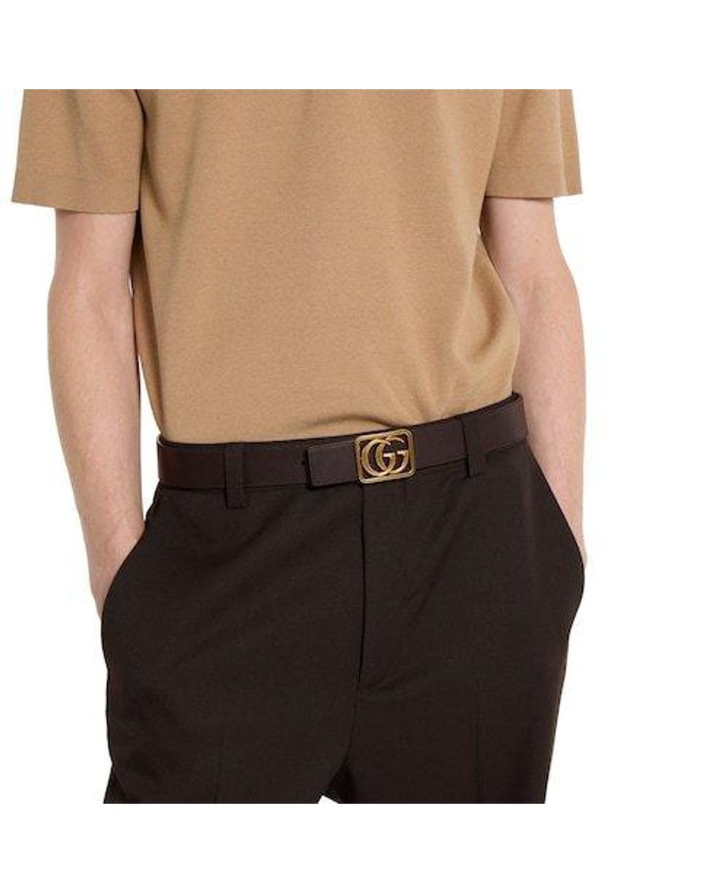 Gucci White Reversible Gg Marmont Belt for men