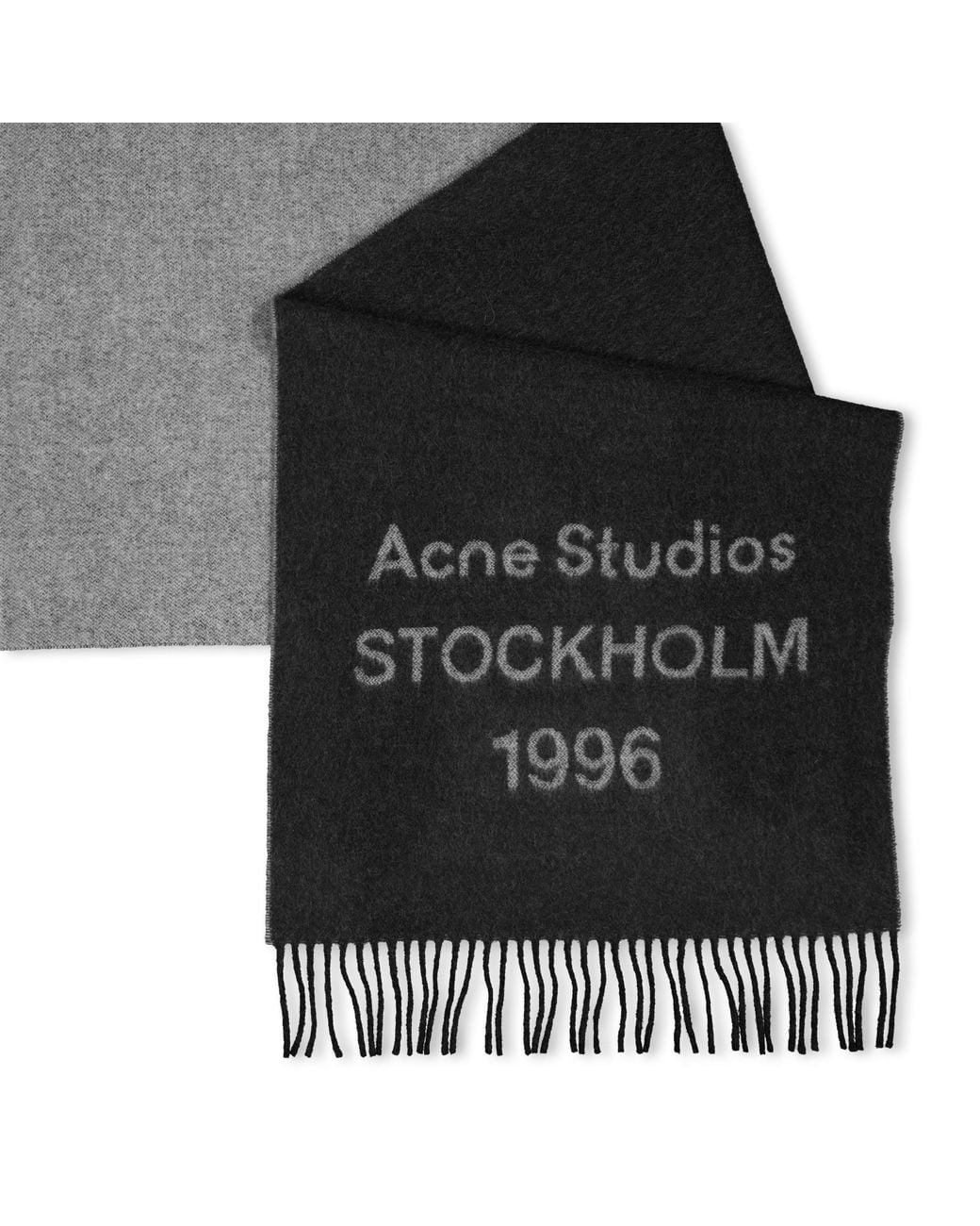 Acne Black Double-Sided Fringe Scarf for men