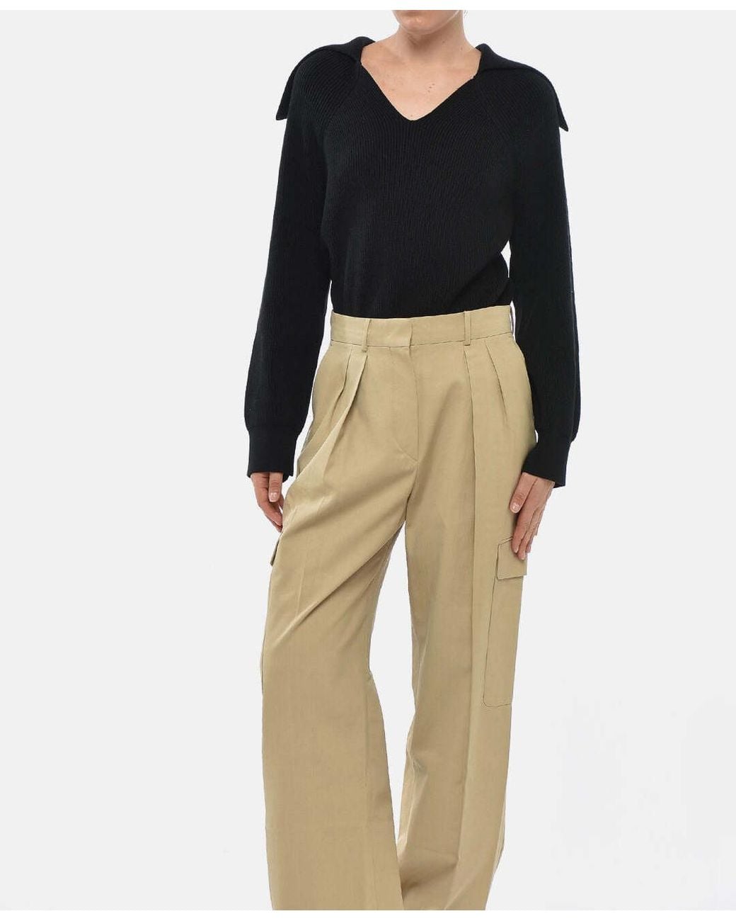 Max Mara Natural Jacopo Double-Pleated Cargo Trousers