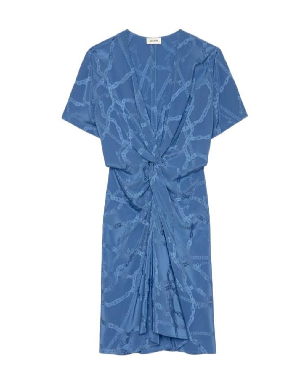 Zadig & Voltaire Blue Rozom Chain Jacquard Mini Dress