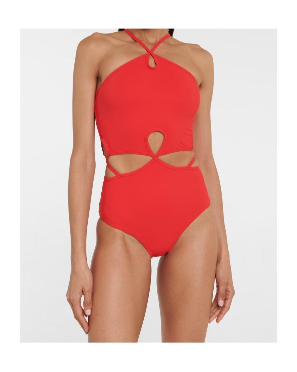 Christopher Esber Red Hollow-Out One-Piece Swimsuit