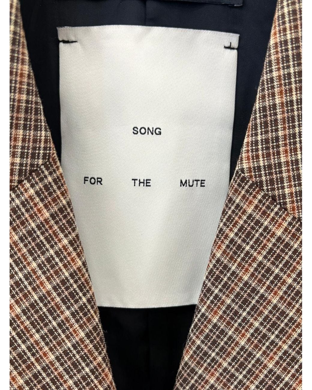 Song For The Mute Brown Check-Pattern Blazer