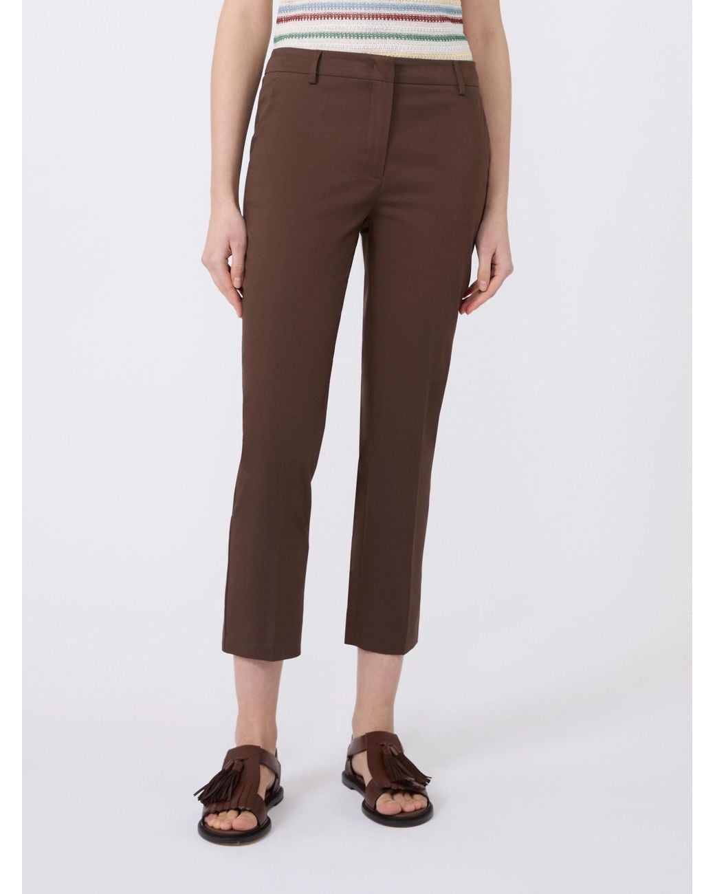 Weekend by Maxmara Brown Wkdcecco Cropped Slim Pants