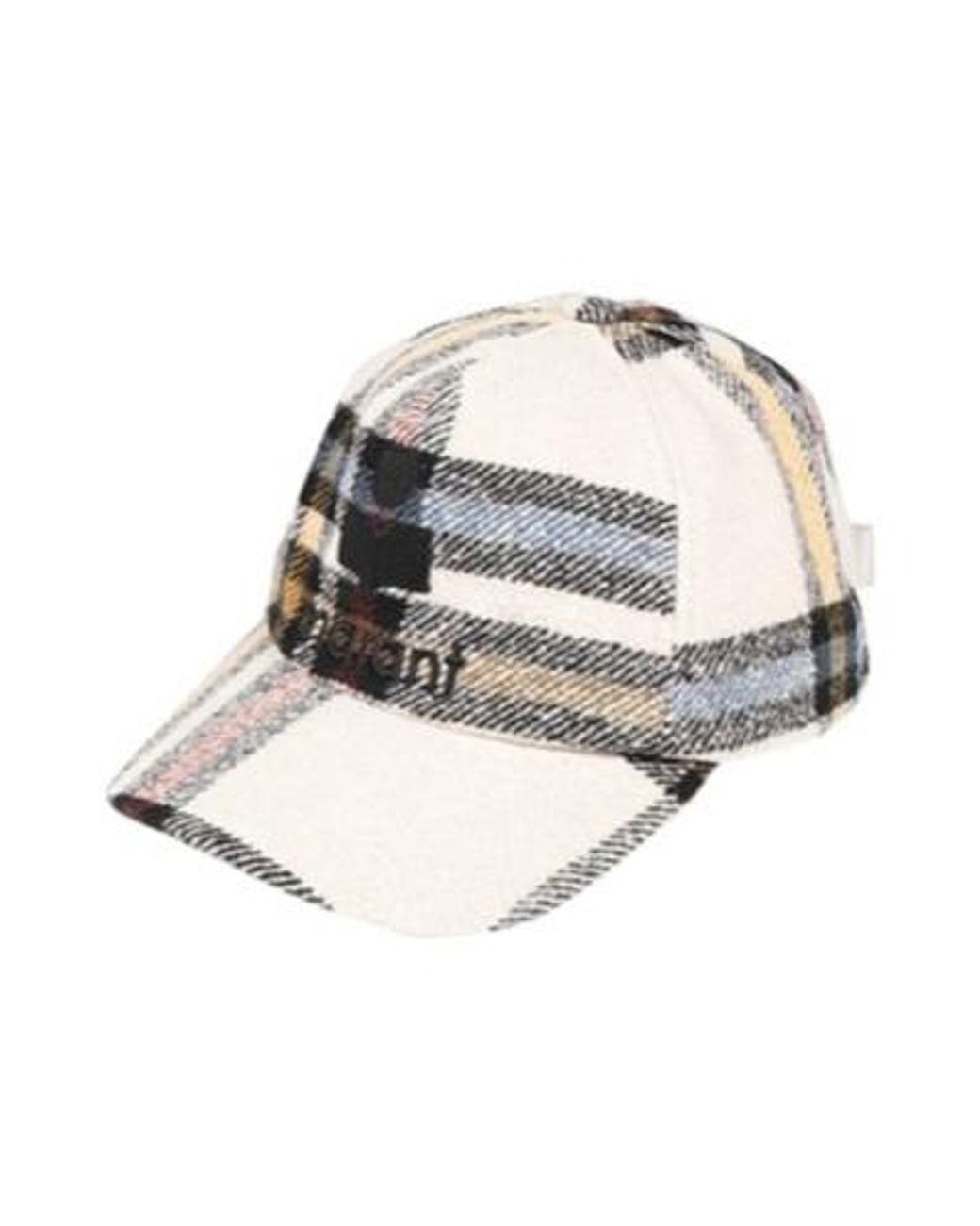 Isabel Marant White Checkered Baseball Cap