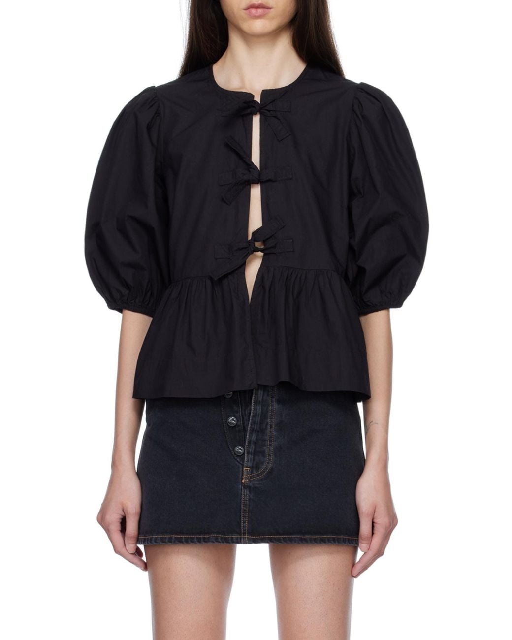 Ganni Blue Poplin Shirt