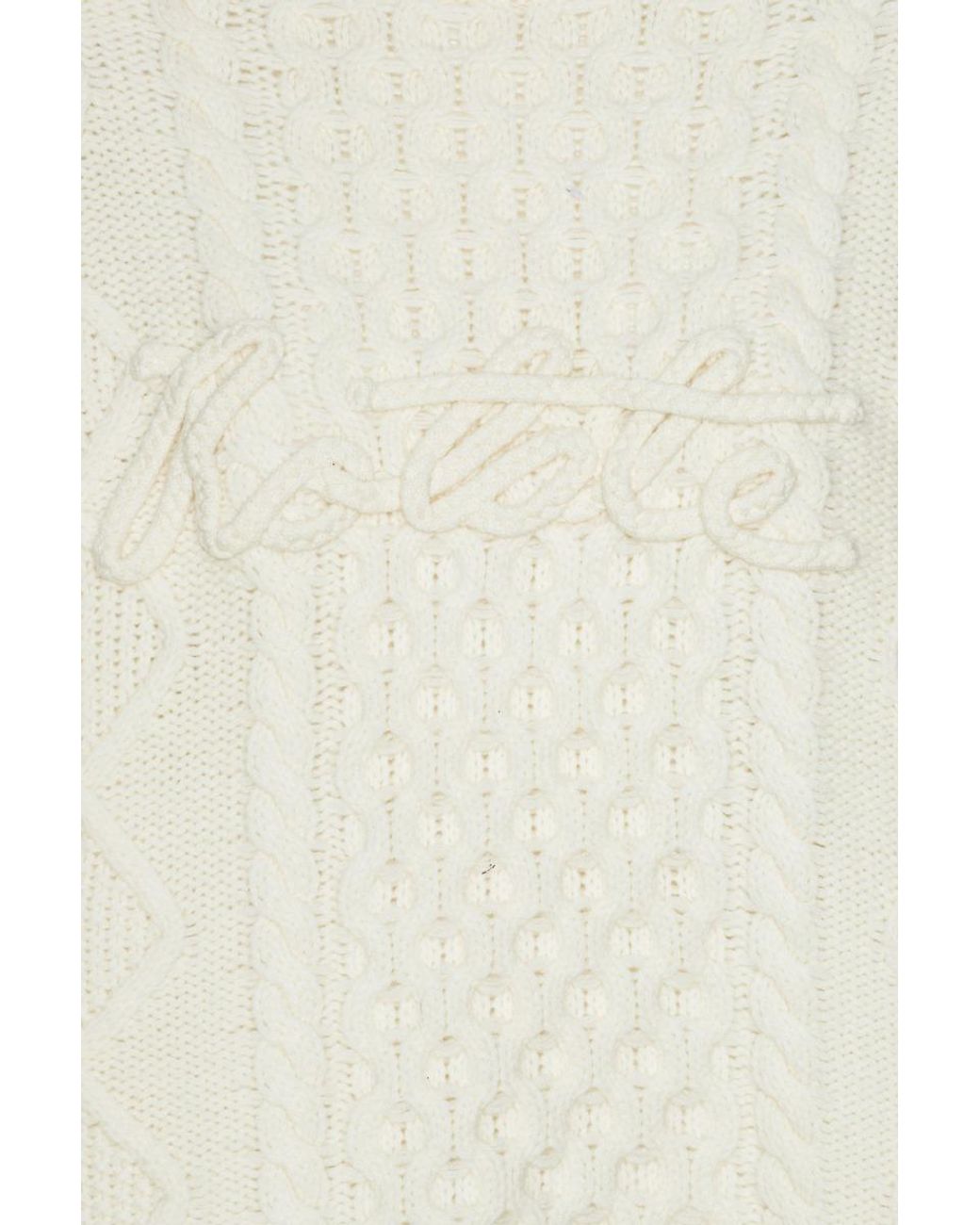 ROTATE BIRGER CHRISTENSEN White Cable-Knit Crew-Neck Sweater