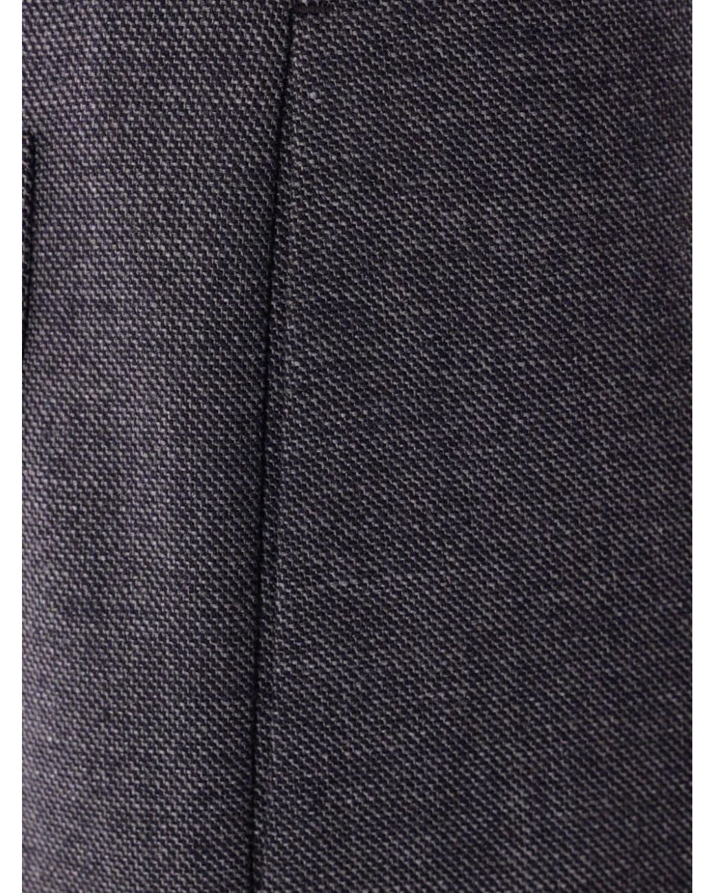 Prada Gray Pleated Turn-Up Hem Trousers