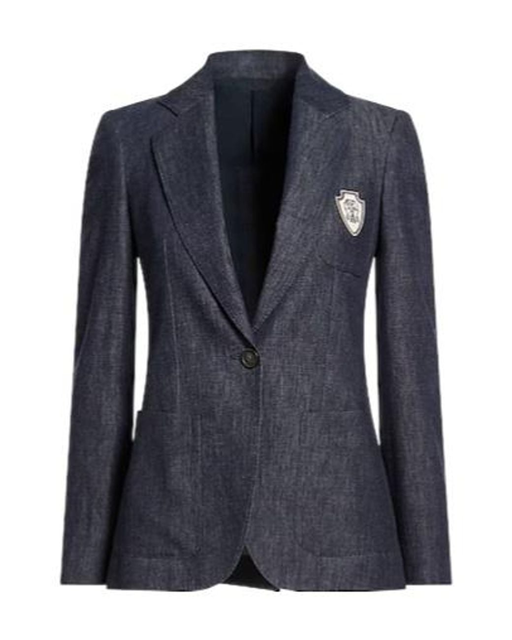 Brunello Cucinelli Blue Minimal Denim Blazer