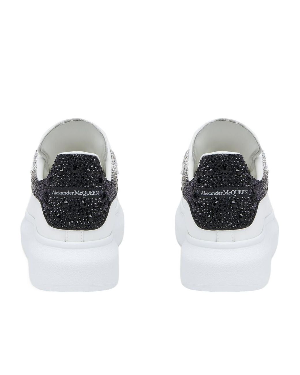 McQueen White Embellished Low-Top Sneakers