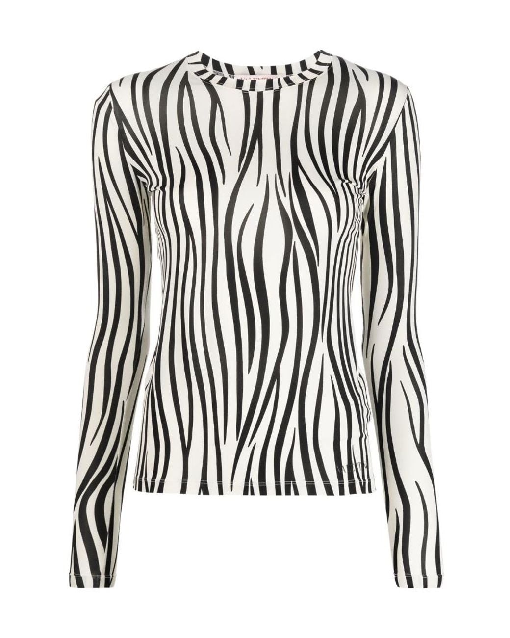 Valentino Black Zebra-Print T-Shirt