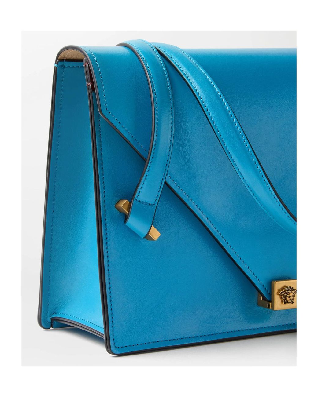Versace Blue Severine Flap Shoulder Bag