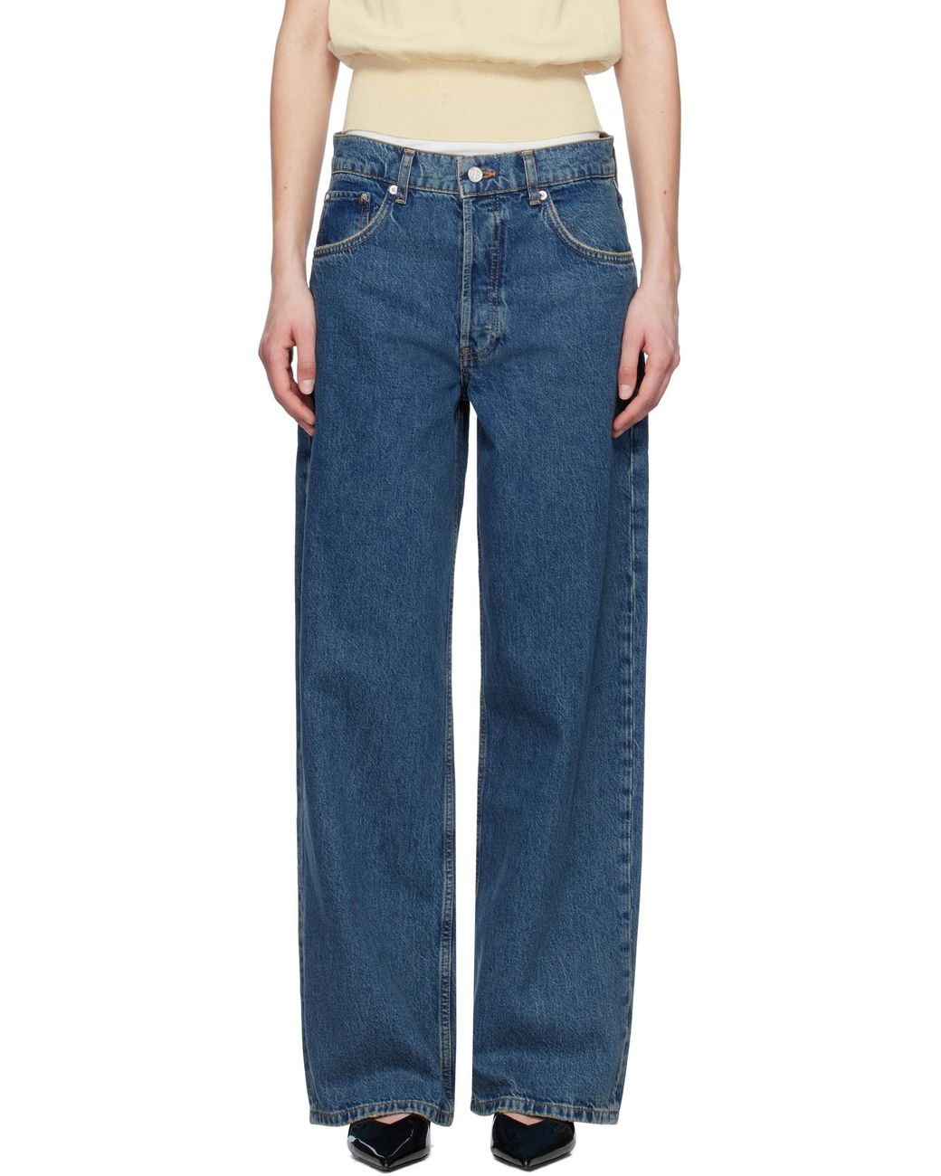 Anine Bing Blue Straight Jeans