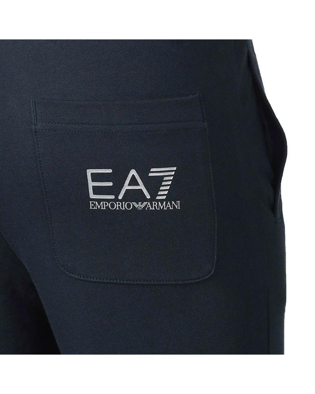 EA7 Blue Side-Logo Trousers for men