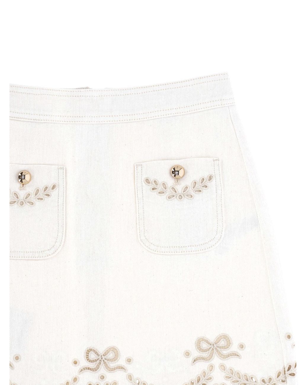 Self-Portrait White Zippered Skirt
