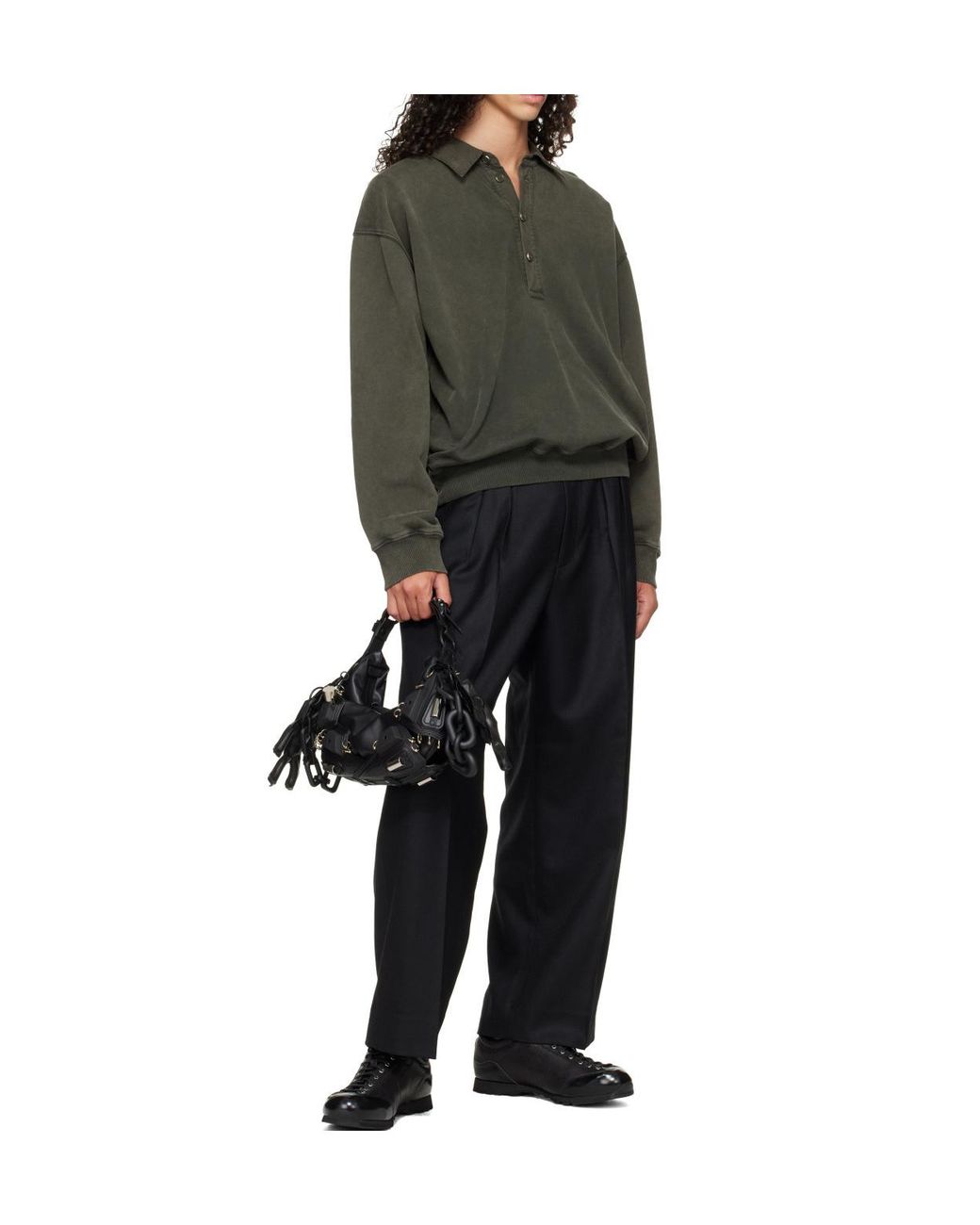 Innerraum Black Small Half-Moon Shoulder Bag for men