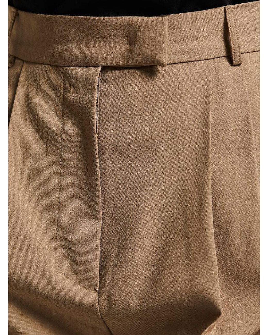 Frankie Shop Natural Pleated Suit Trousers