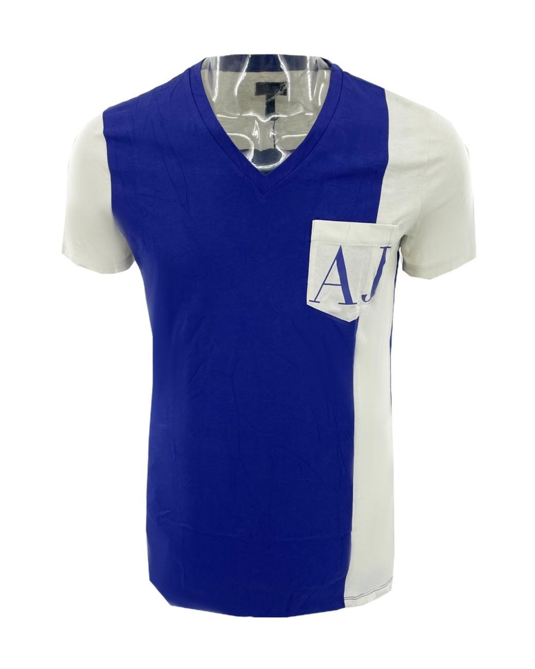 Armani Jeans Blue V-Neck Short-Sleeved T-Shirt for men
